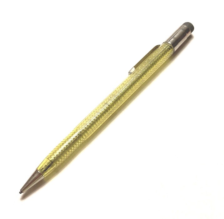 Scripto Vintage Mechanical Twist Pencil Yellow with Eraser Top and Pocket Clip