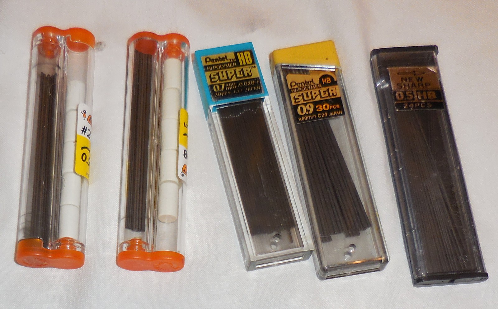 5 lot of Mechanical PENSIL LEAD Leads Pentel Bic 0.9 0.7 0.5 HB