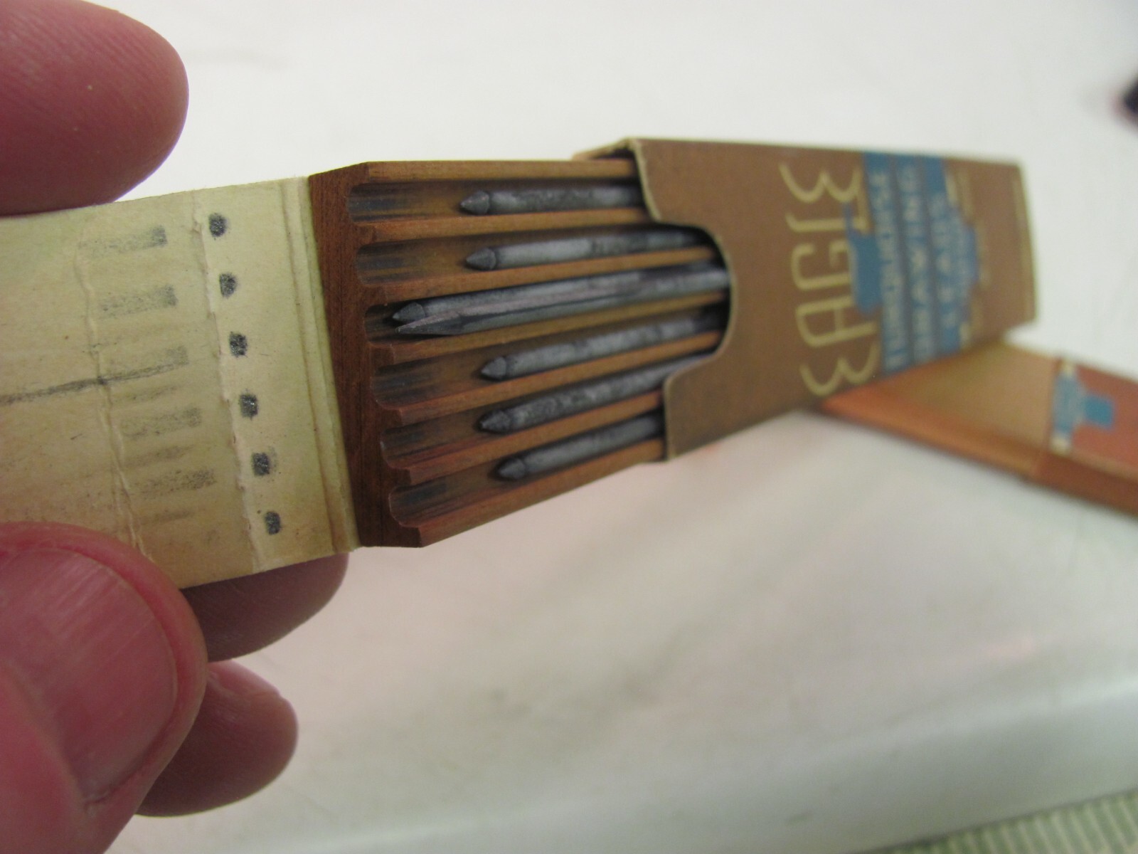 VTG EAGLE Turquoise Drawing Drafting Leads #2375 USA Lot of 2 Wooden boxes