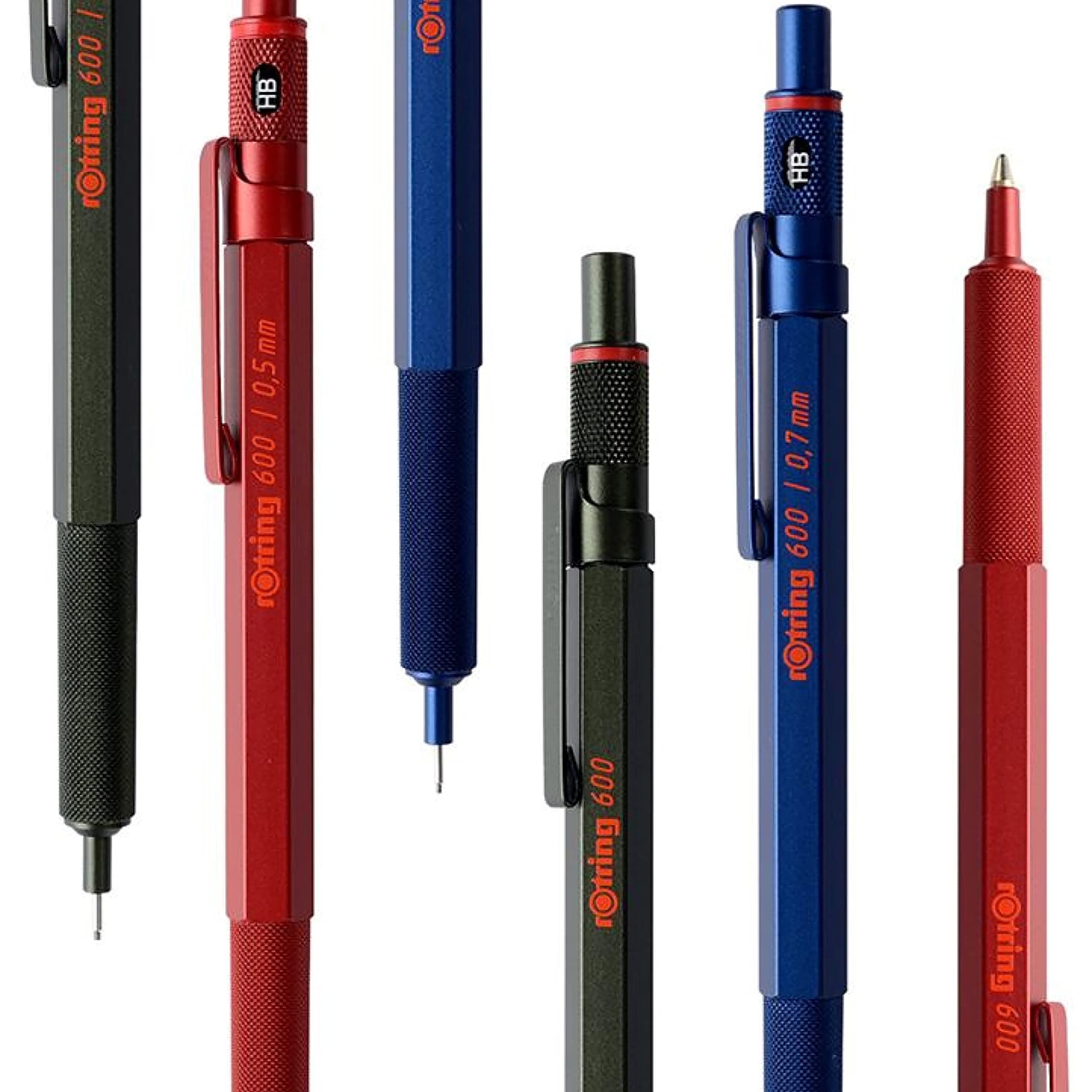 rOtring 600 Metal Mechanical Pencil Black Brass Mechanism Ergonomic Design