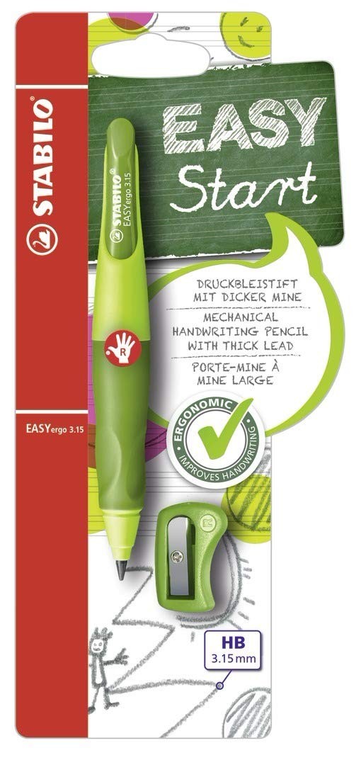 Handwriting Pencil Easyergo 3.15 Right Handed Light Green/dark Green + Sharpener