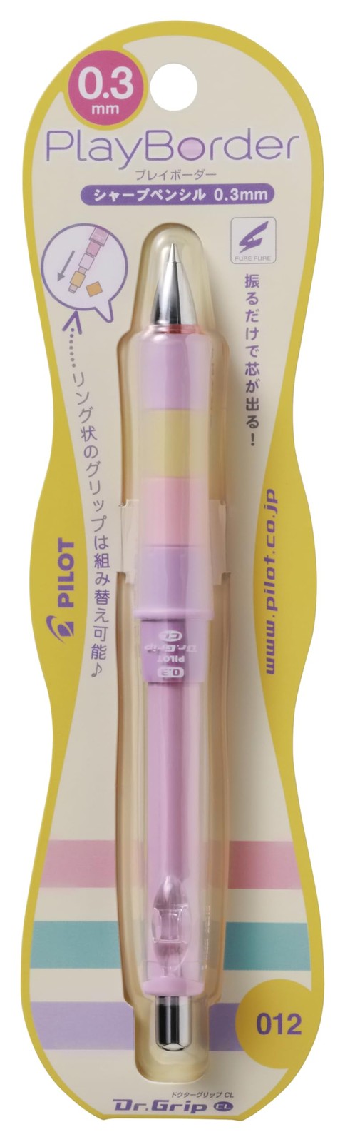 Dr. Grip CL Playborder Mechanical Pencil, 0.3mm, Pastel Pink, HDGCL50R3PPP