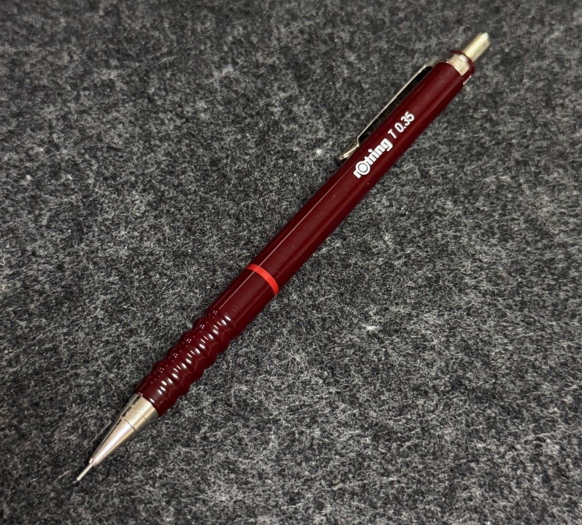 Vintage rOtring T 0.35mm Burgundy Mechanical Pencil Germany NOS