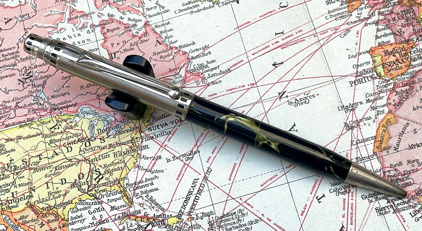 Antique Eversharp Half Coronet Pencil in Marbled Celluloid, USA (CM3194)