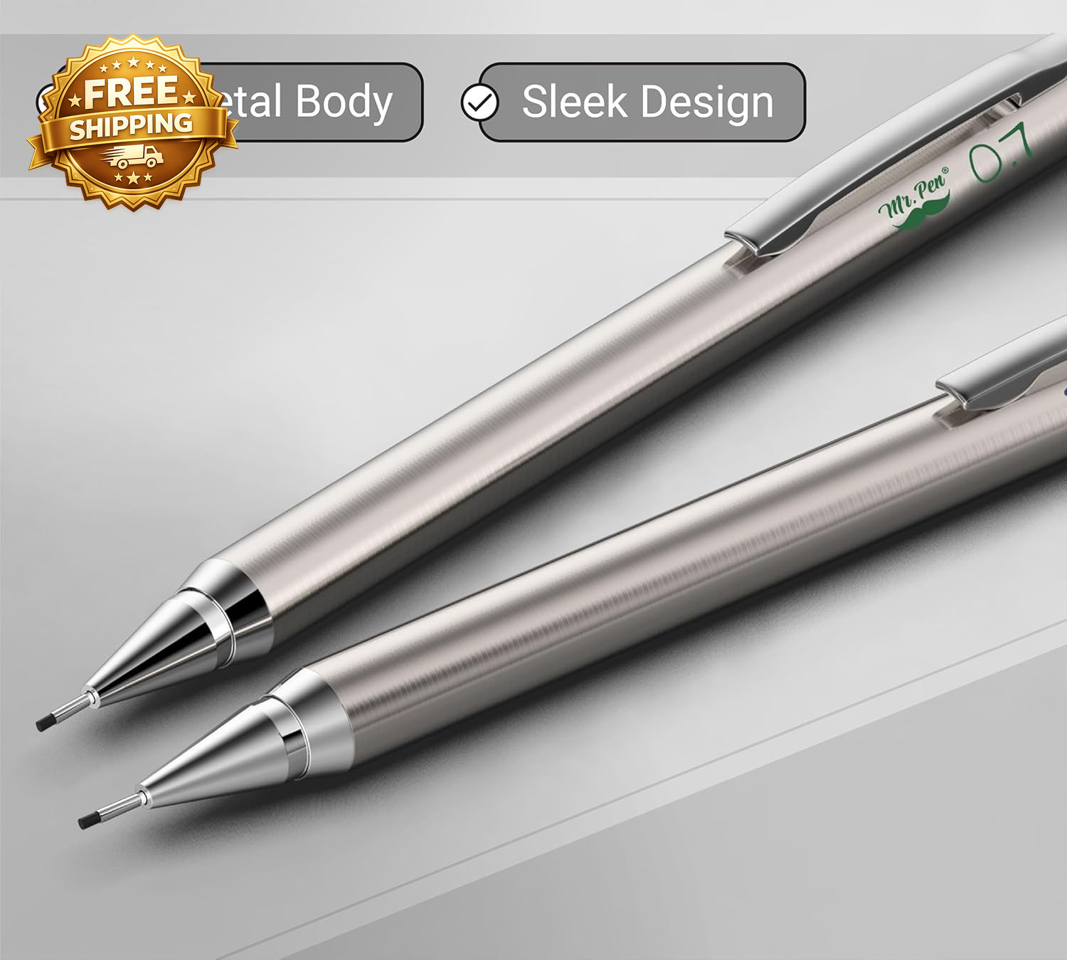 Metal Mechanical Pencils 0.7Mm, 2 Pack Lead Pencil Mechanical Pencil Metal