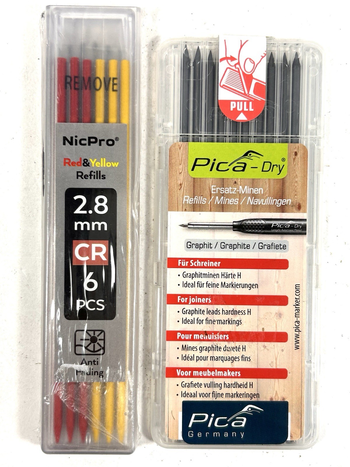 Pica Dry Graphite Refill • Nicpro Red Yellow • Lot Mechanical Pencil Refill NEW
