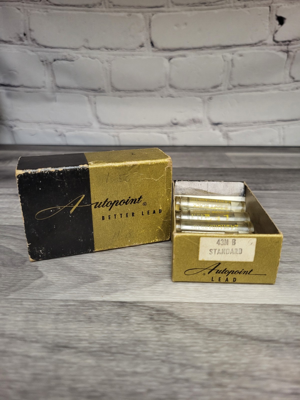 Vintage Autopoint Pencil Lead Black No 43N B Standard 5 Tubes w/ Original Box