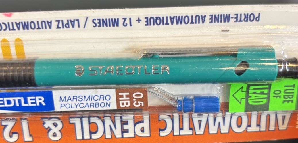 Staedtler Marsmicro 0.5 mm Green Mechanical Pencil & Leads Comfort Grip NOS