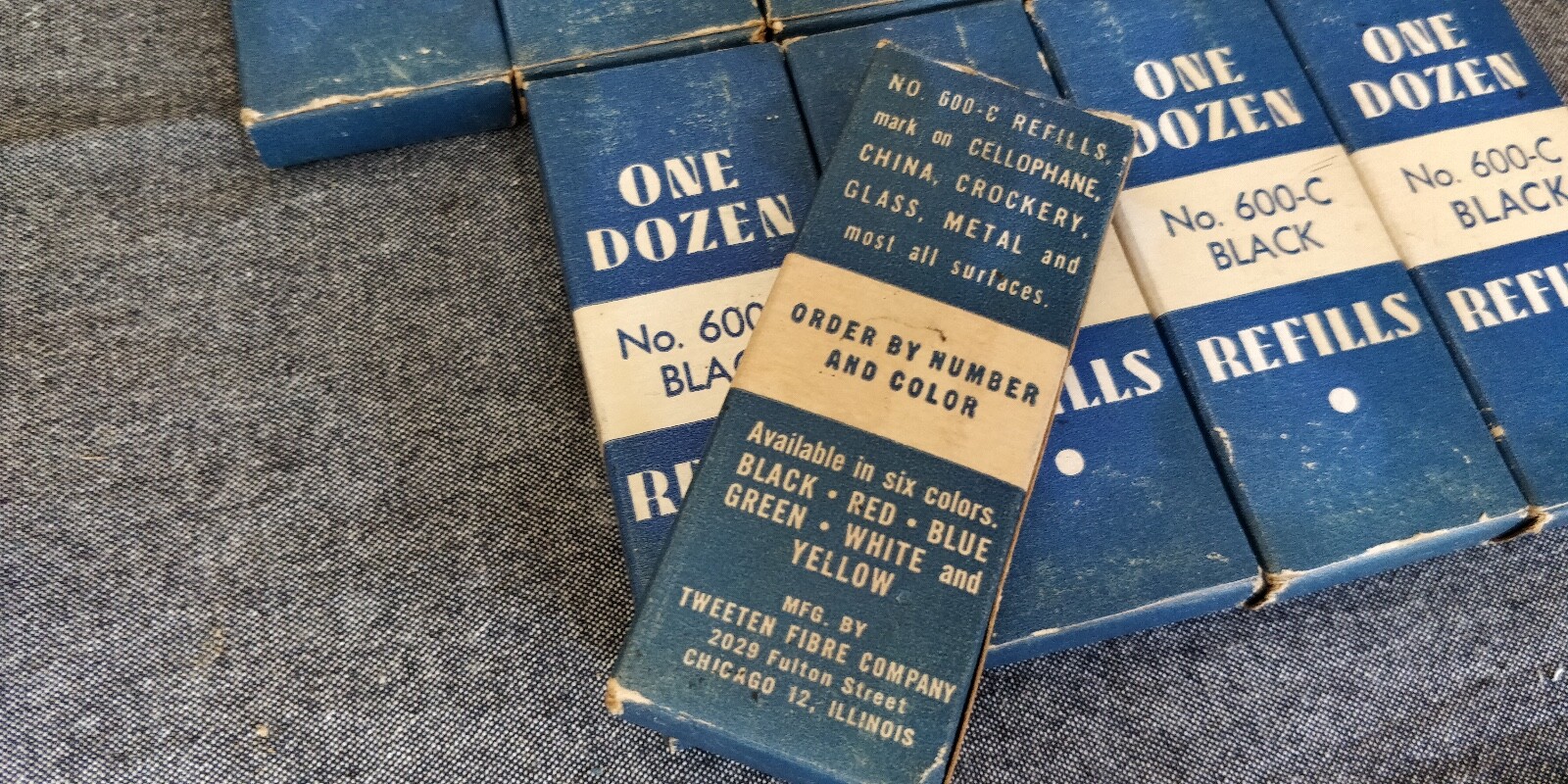NOS Vintage Tweeten 10 boxes of 12 leads No. 600-C Black Crayon Marking 🇺🇸