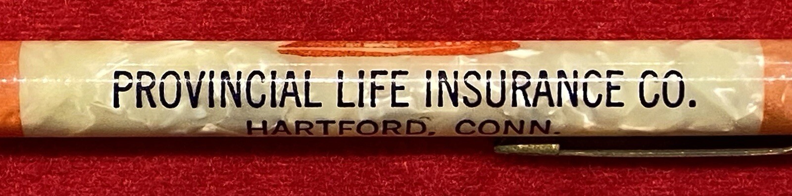 VINTAGE *PROVINCIAL LIFE INSURANCE CO.* HARTFORD CONN MARBLED MECHANICAL PENCIL!
