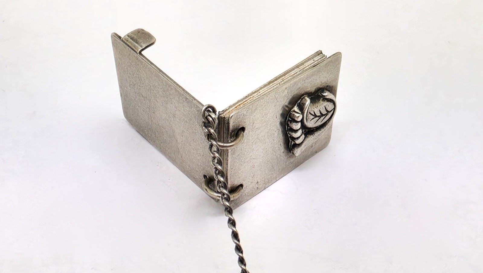 VINTAGE GEORG JENSEN TULIP STERLING SILVER MINI NOTEPAD & MECHANICAL PENCIL
