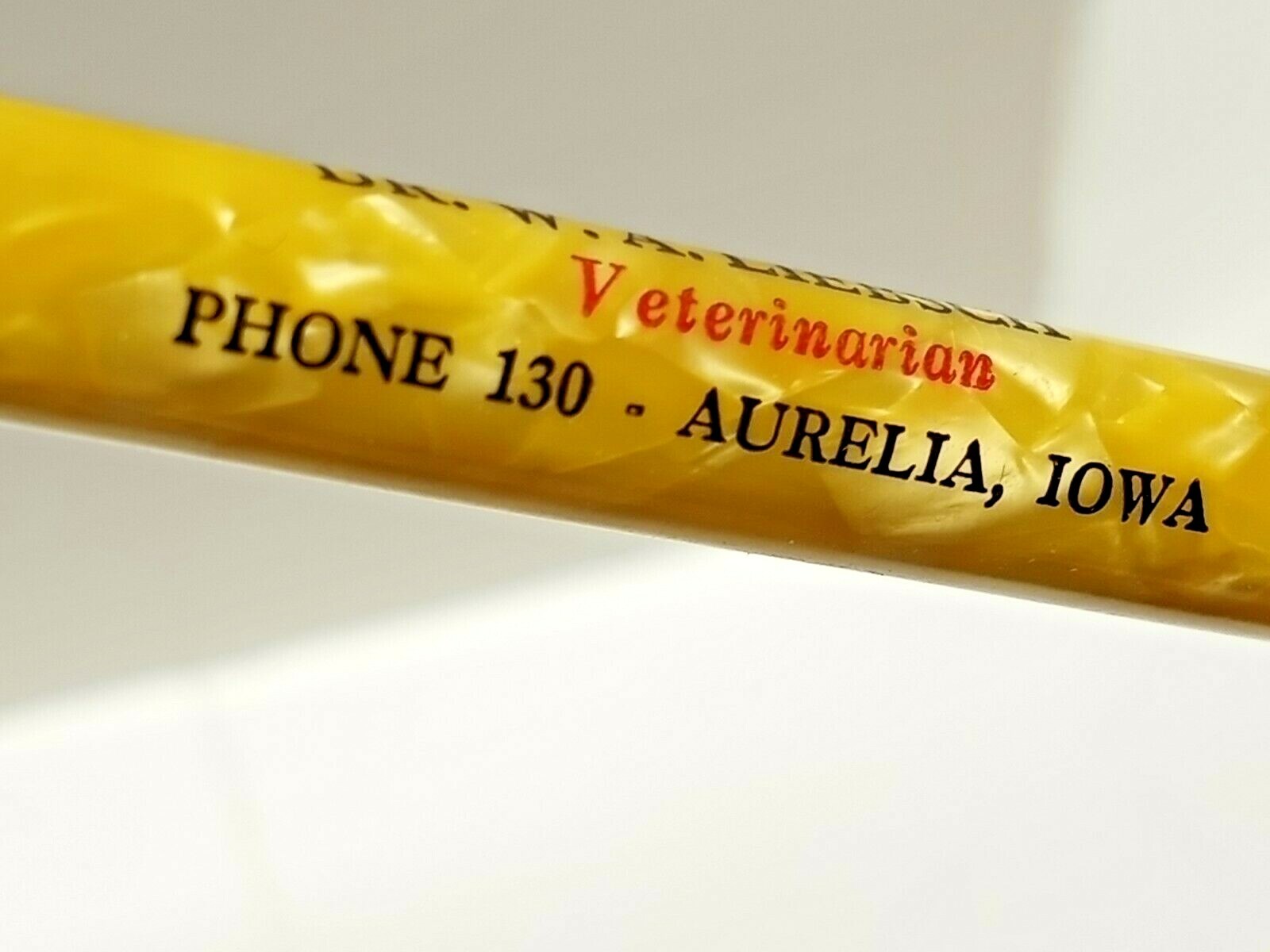 MARBLE MECHANICAL PENCIL DR W A LIEBSCH VETERINARIAN PH 130 AURELIA IA SCRIPTO