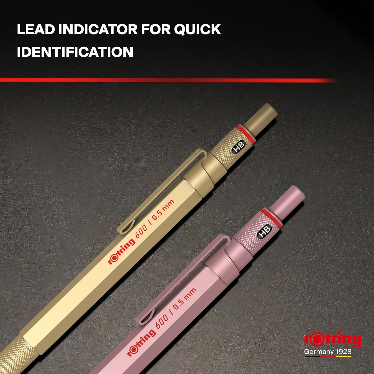 ROTTLING Mechanical Pencil Gold 0.5mm Fine Writing Stationery German Drafting
