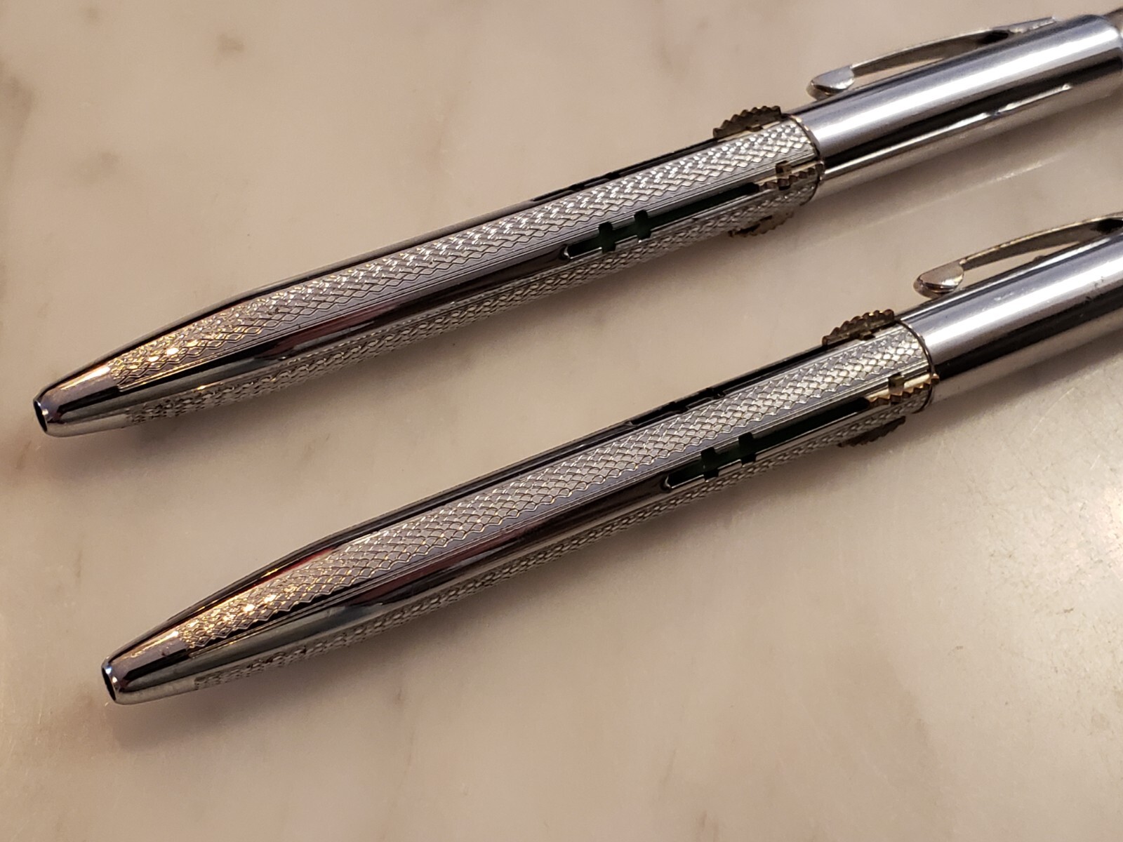 2x NORMA FOUR COLOR MECHANICAL PENCILS, Silver Rare Vintage Original