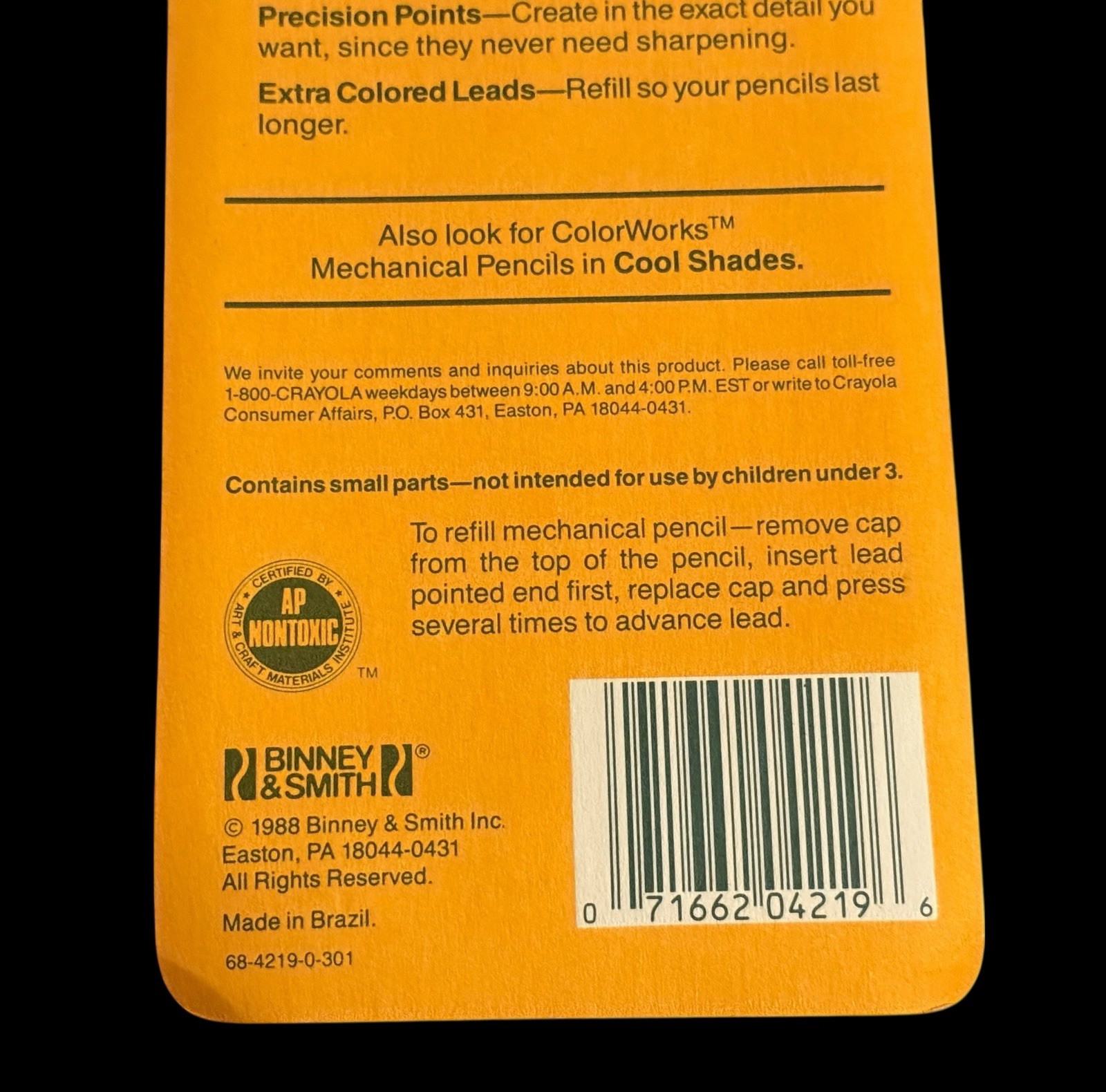 NOS Vintage 1988 Crayola Color Works Warm Shade Erasable Mechanical Lead Pencils