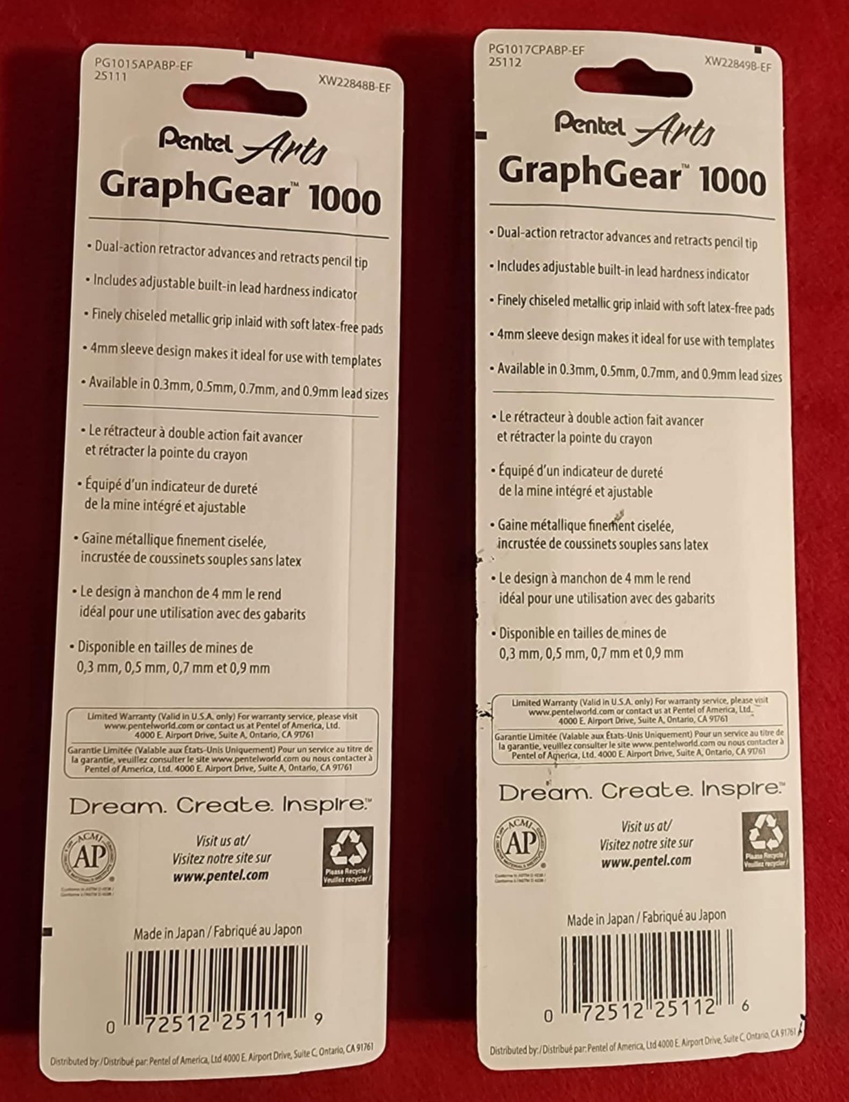 GraphGear 1000 Automatic Drafting Pencil (0.5) &(0.70) 1 Count (Pk of 1), 2 pks