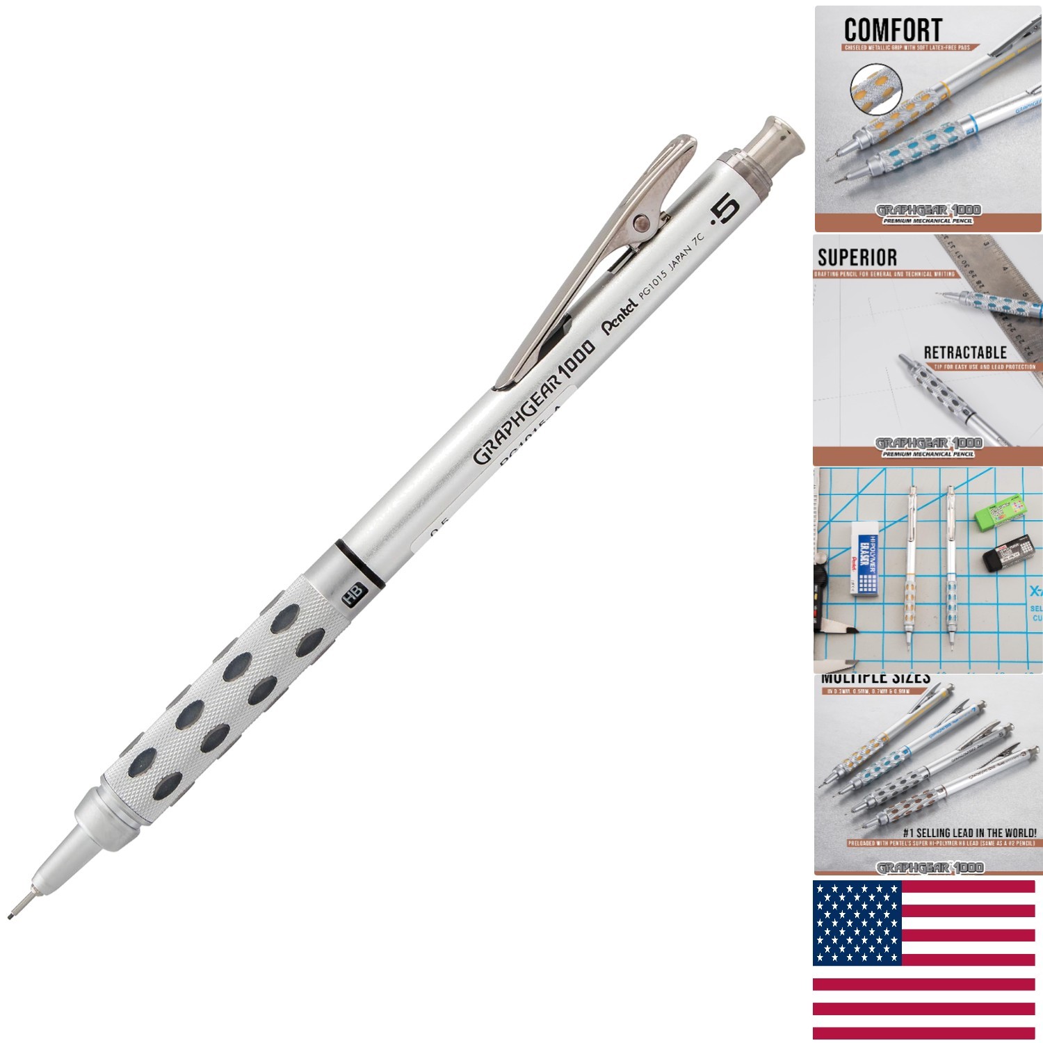 GraphGear 1000 Mechanical Pencil – Black Barrel, Perfect for Artists & Designers