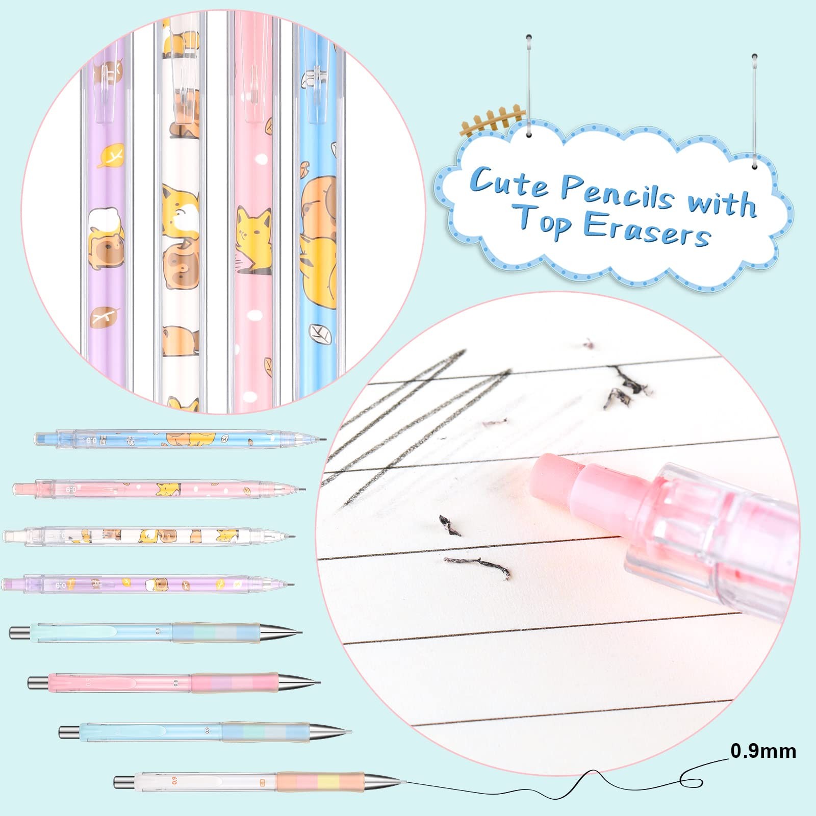 20 Pack Mechanical Pencils Kawaii Stationary Cute Mechanical Pencil Mixed 0.5…