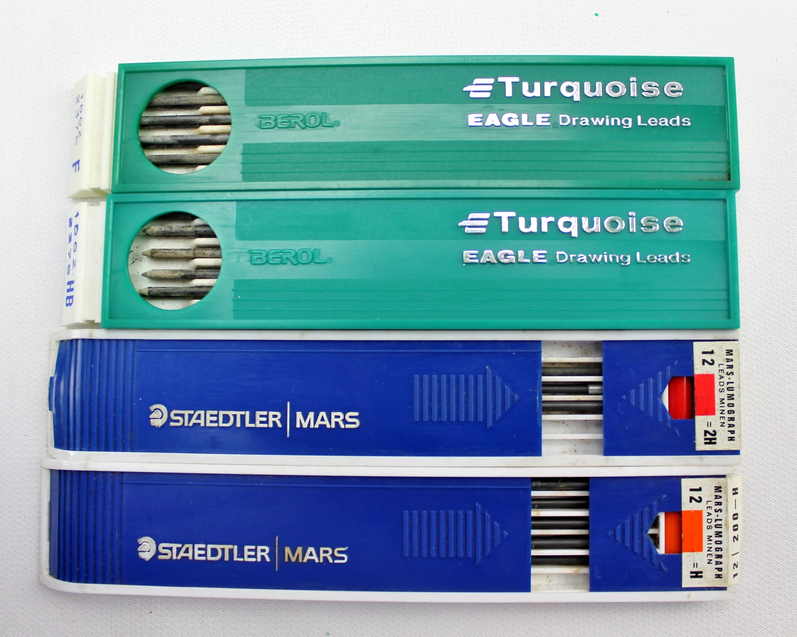 Vintage Mars Technico 200-H 200-2H & Eagle Turquoise 2375 F HB Drawing Lead Lot