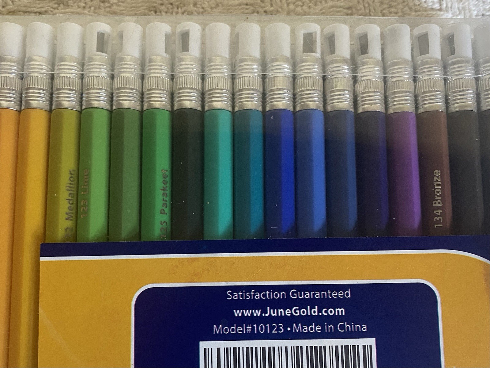 June Gold 36 Vibrant Colors 2.0 mm Mechanical Pencils & 36 Extra Refills NEW
