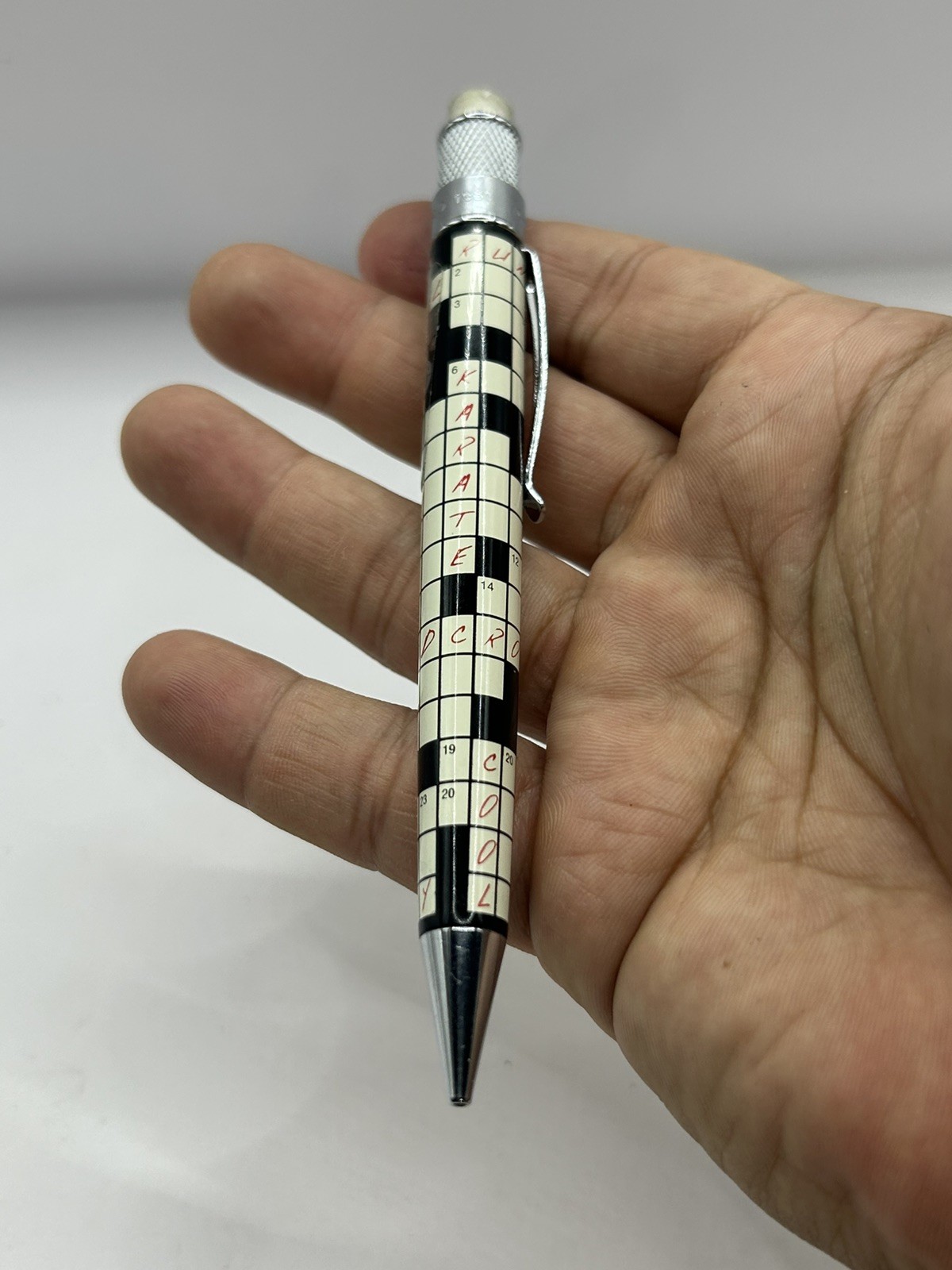Retro 51 Tornado Mechanical Pencil featuring a crossword puzzle