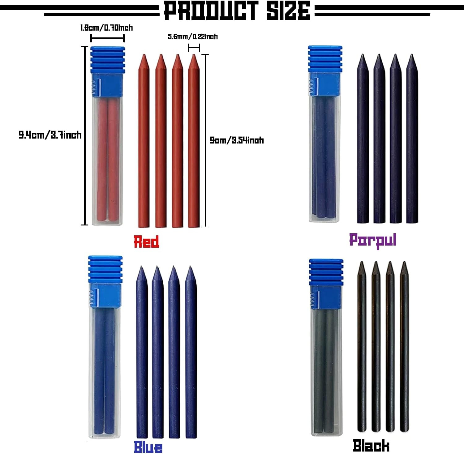 5.6mm Metal Mechanical Pencil Set Clutch Lead Holder 4 Colors Refill Draft