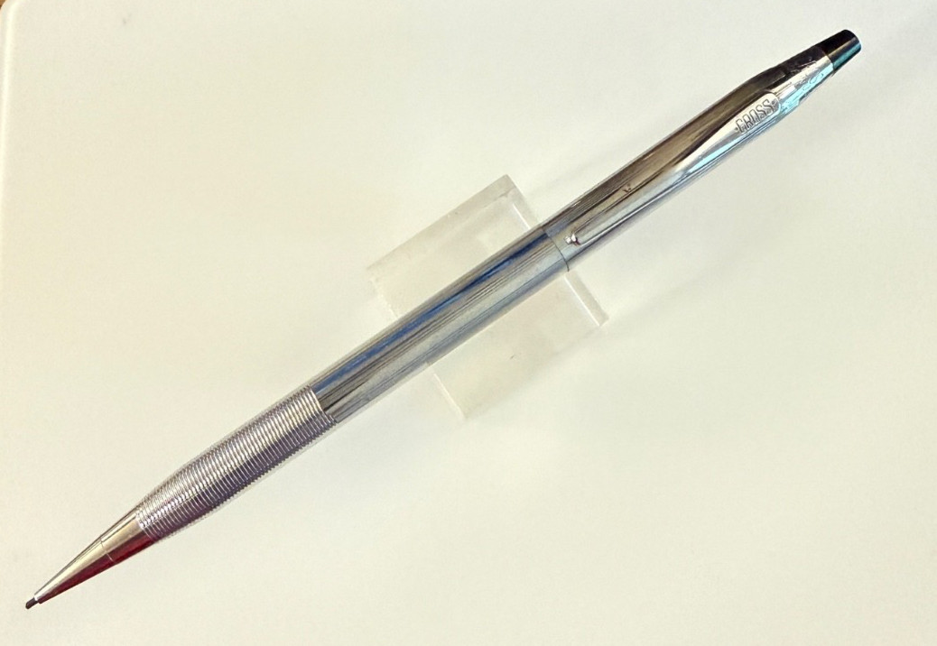 1980s Vintage Chrome Cross Twist Pencil . Knurled grip. Excellent condition.