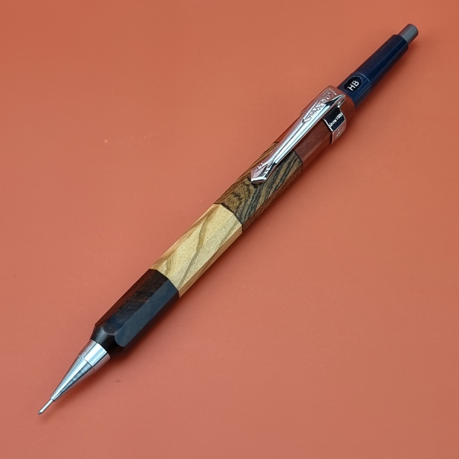Hand Crafted Pentel PG5 Mechanical Pencil with Octagonal Wood Barrel