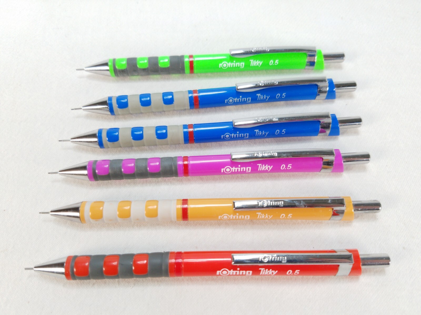 Lot of 6 Rotring Tikky 0.5 mm Mechanical Pencil Multi Color Body Great Condition
