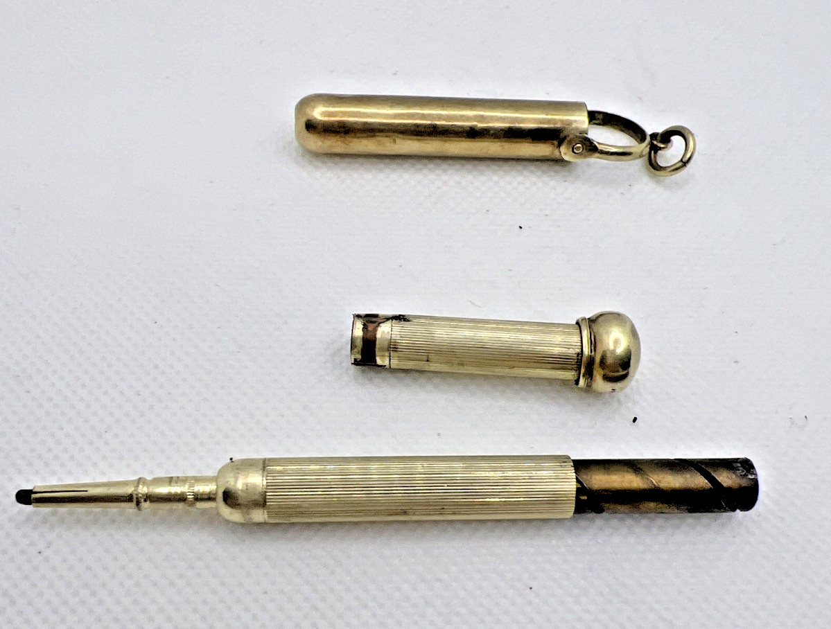 Magic Pencil Retractable Pencil Pendant 14 CT Gold Filled Antique Art Deco