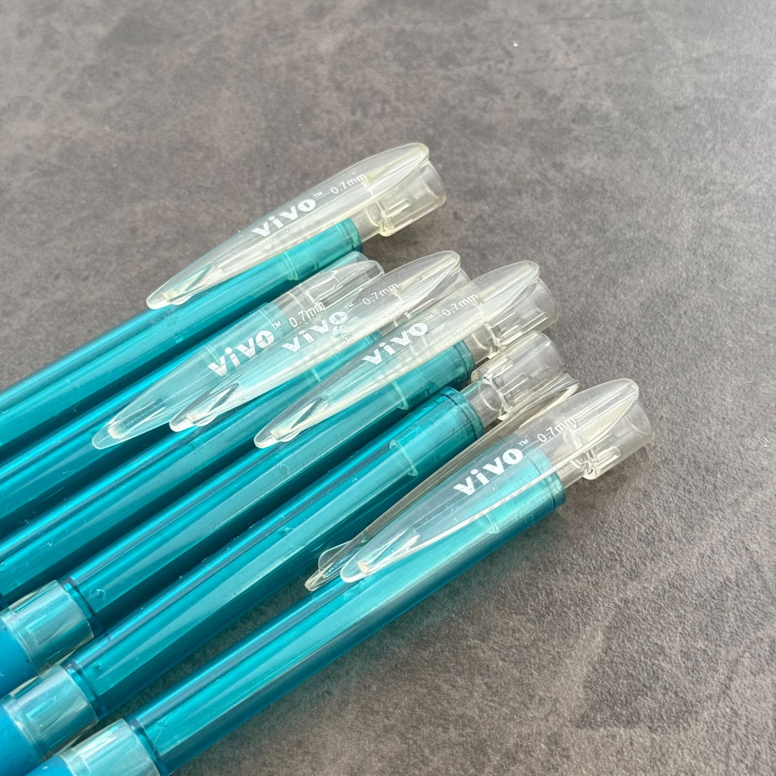 Vivo Aqua Blue Mechanical Pencil Lot x6, Vintage Writing & Drawing – 0.7mm Lead