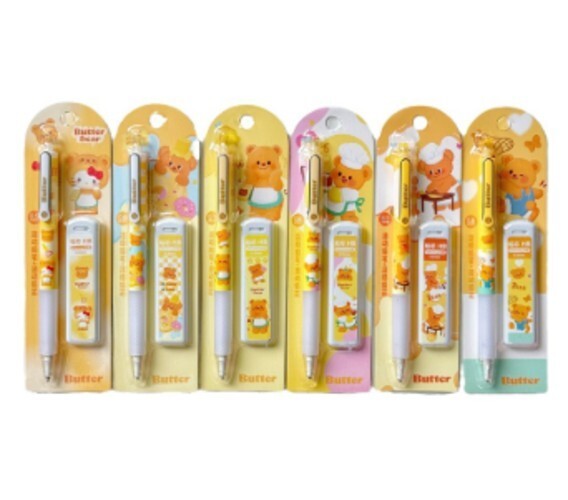 6pcs Butter Bear Cute Mechanical Pencils Sketch Writing Stationery 0.5 mm