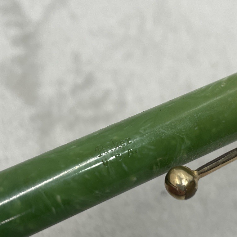 1920s Parker Jade Green Mechanical Pencil Clip Vintage USA Engravd ‘Hollis Kerr’