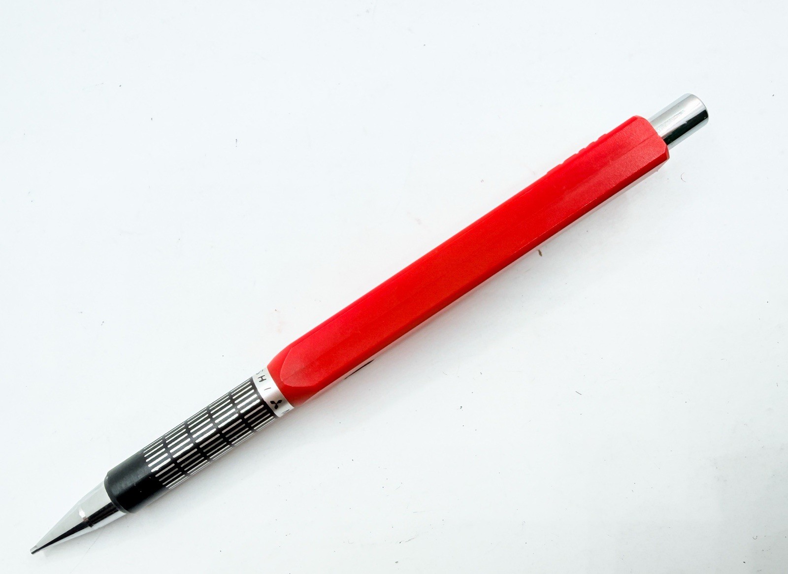 Vintage mitsubishi uni boxy mechanical pencil 0.5mm Red Japan Made