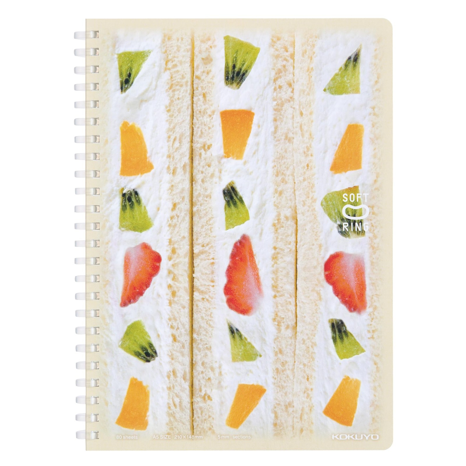 KOKUYO Soft Ring Notebook 10th Anniversary Edition Soft Bakery A5 5mm Grid Fruit