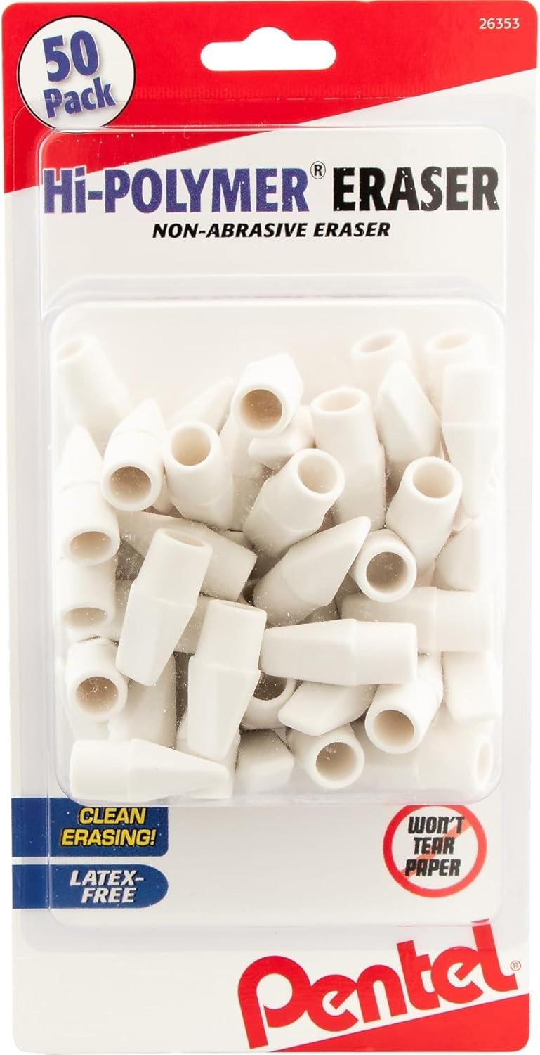 Best-Selling Hi-Polymer Rectangular Cap Erasers – 50 Pack for Quality Assurance