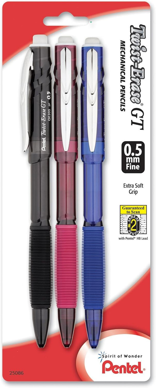 Twist-Erase GT (0.5mm) Mechanical Pencil, Assorted Barrel Colors, Color May Vary