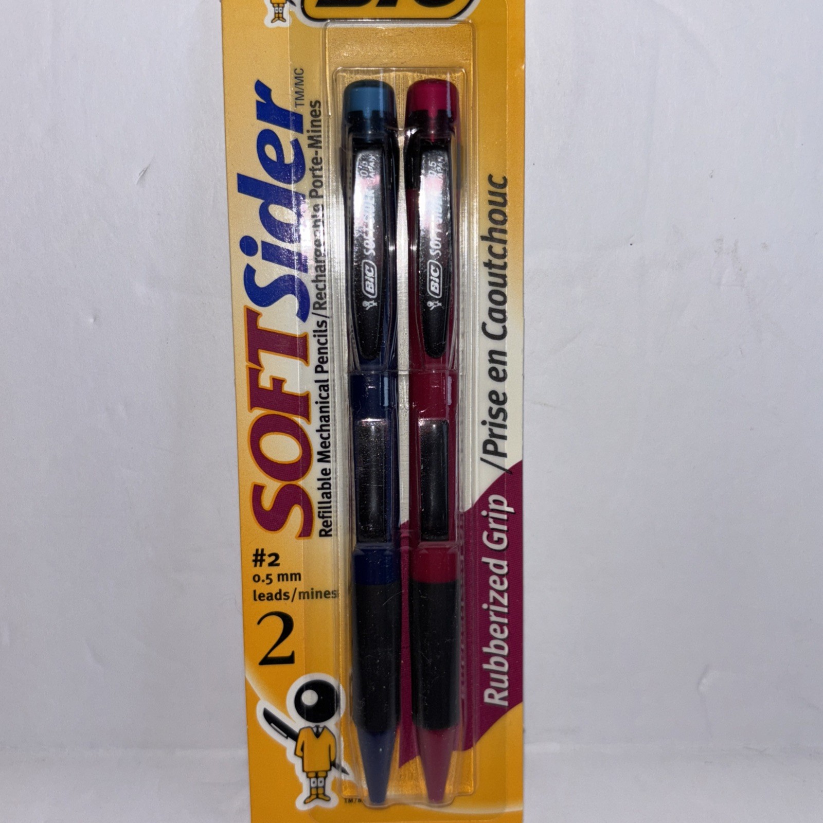 Bic Soft Sider Mechanical Pencils #2 0.5mm New Pack Of 2 Sealed NOS 1997 Japan