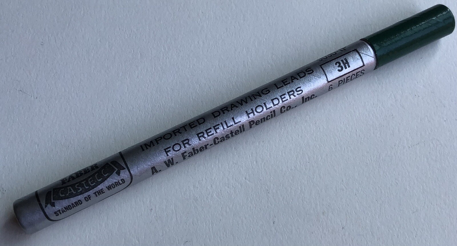 Vintage A. W. Faber Castell Drawing Lead 3H 2mm 6 Pack Tube Germany