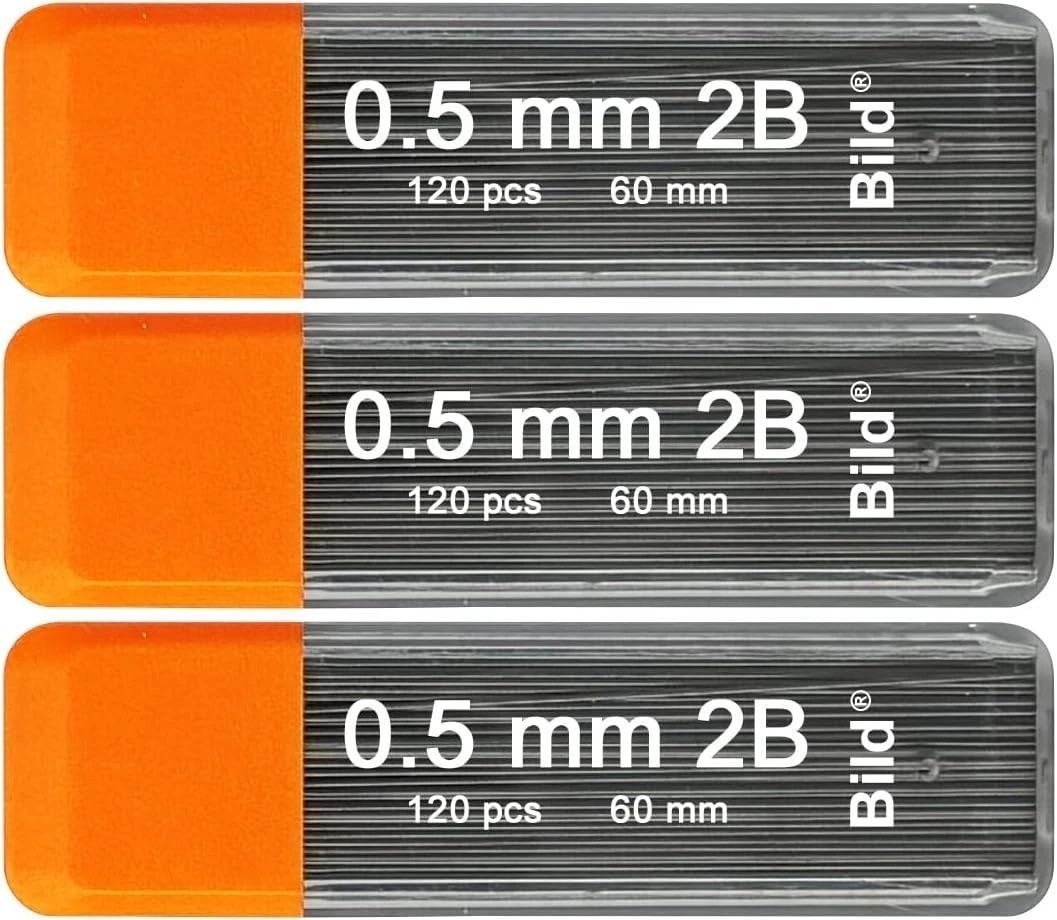 High-Density 2B Graphite Lead Refills for 0.5mm Mechanical Pencils – Adult Use