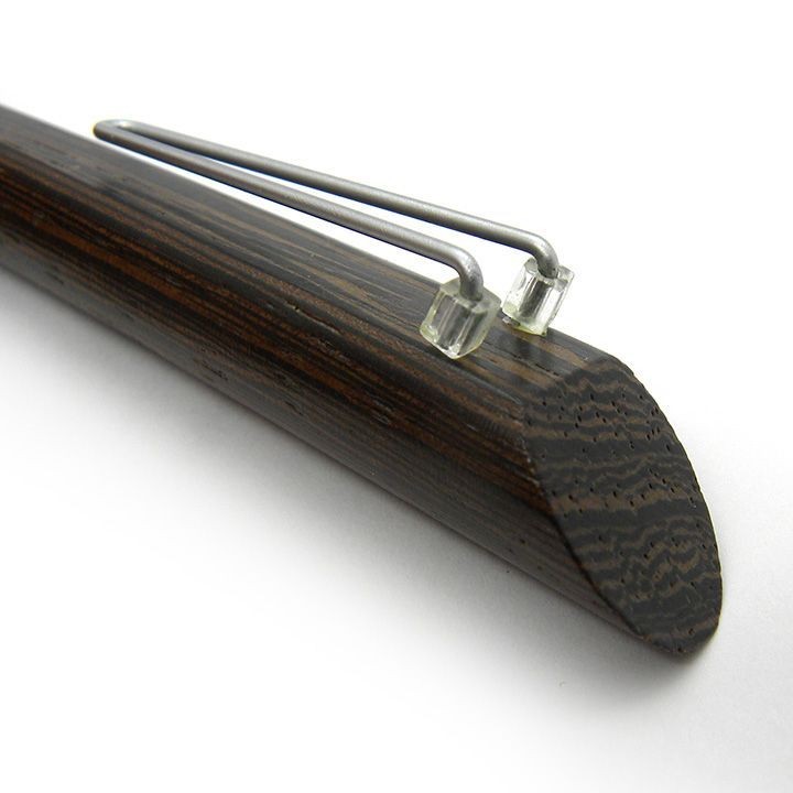 Wooden shaft mechanical pencil dark brown conical thick lead dark brown