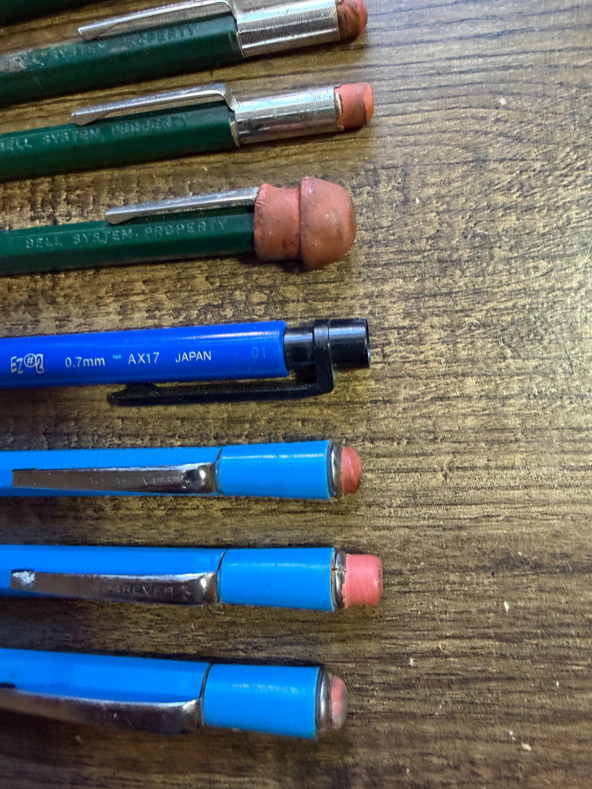 Vintage Lot of 11 Bell System Property Mechanical Pencils + 3 Wearever 1 Pentel