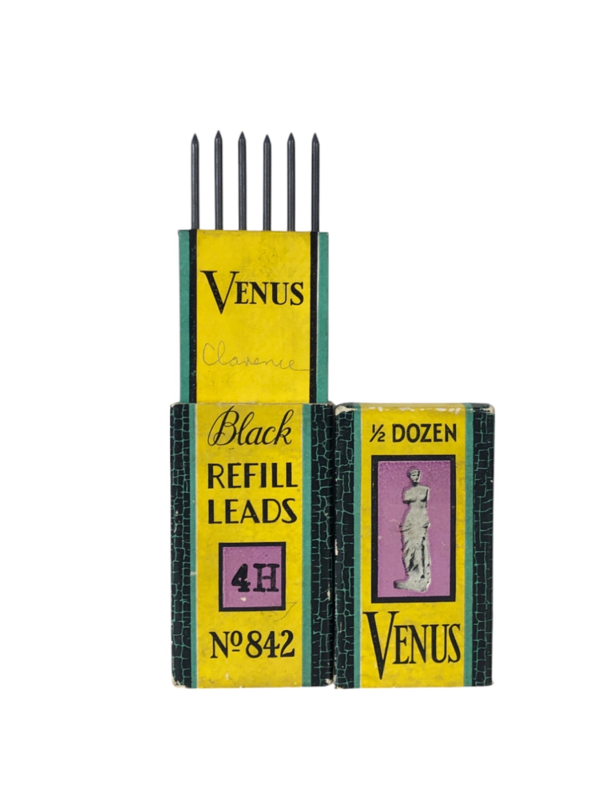 Vintage Venus No. 842 Black Refill Leads Box of 6