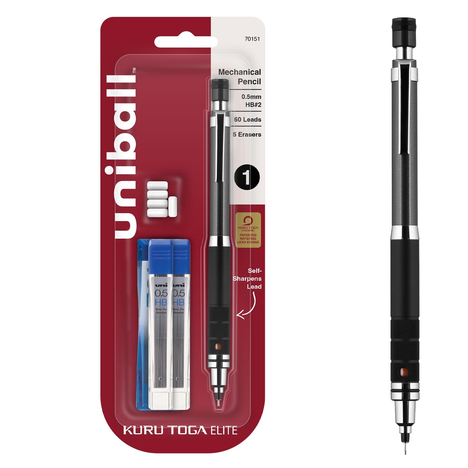 uniball Kuru Toga Elite Mechanical Pencil 1 Count (Pack of 1), Graphite