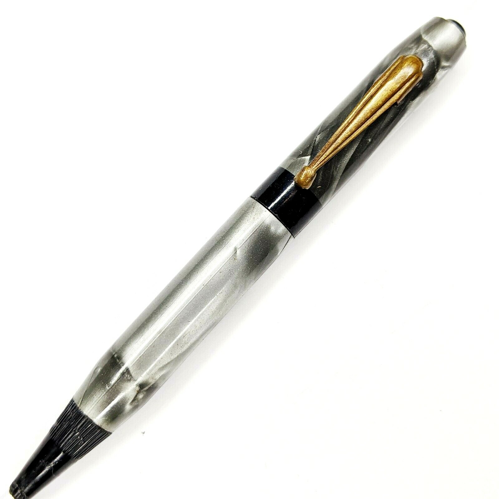 c1950s Mini Gray Marble Plastic Mechanical Pencil 3.75″ Bullet PARTS REPAIR G29