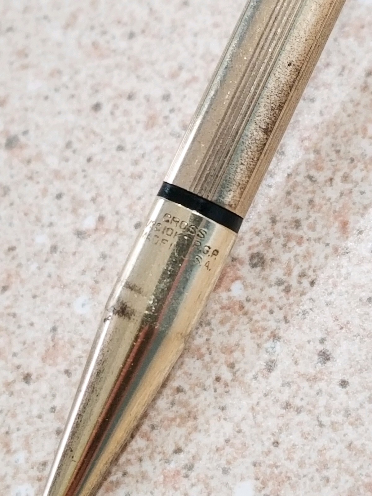 Vintage Cross Pendant Necklace Mechanical Pencil 1/30 10K R.G.P Gold Made In USA
