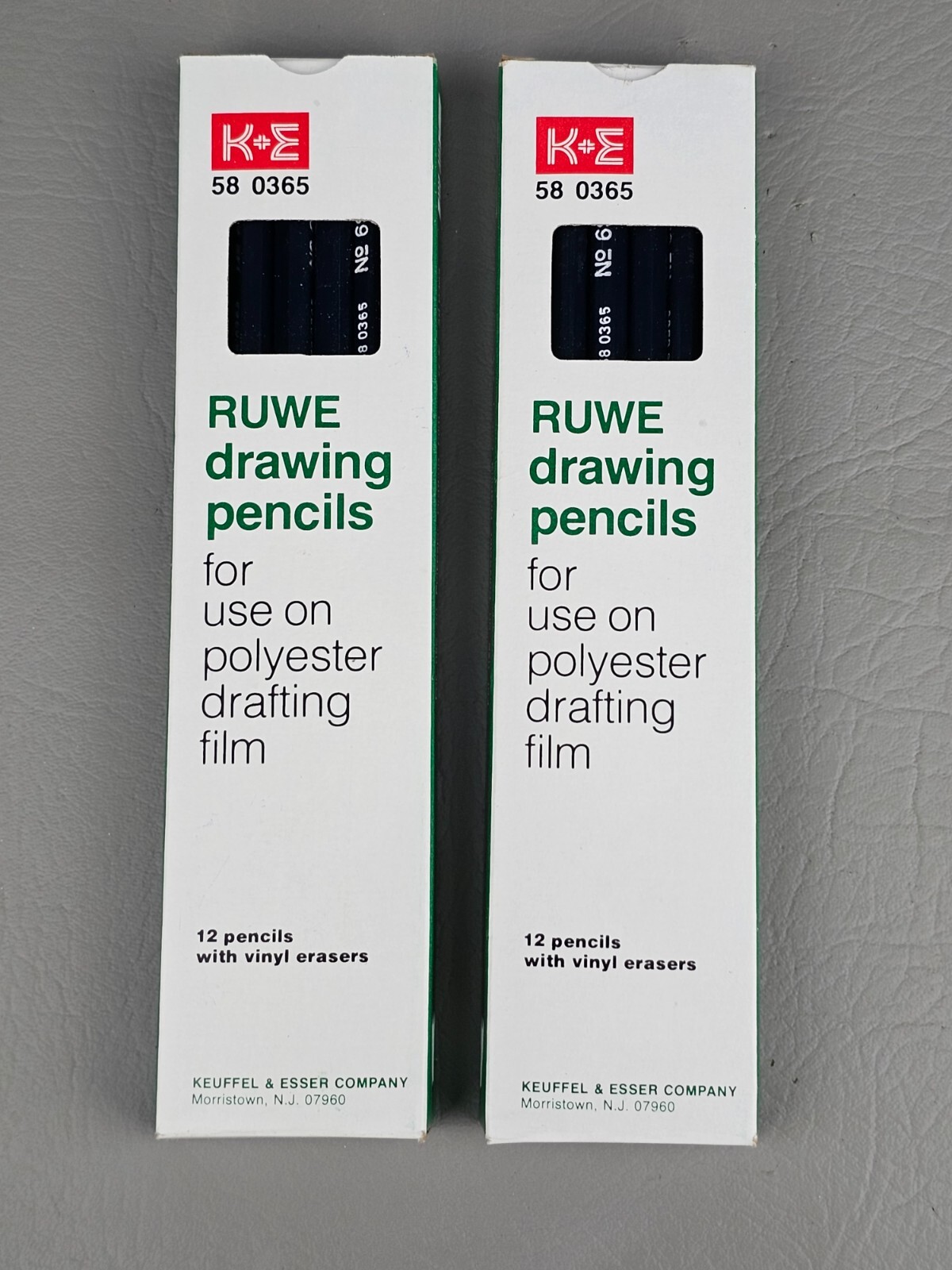 2 New Boxes Vtg Keuffel & Esser K&E RUWE Drawing Pencils Drafting Film 58 0365