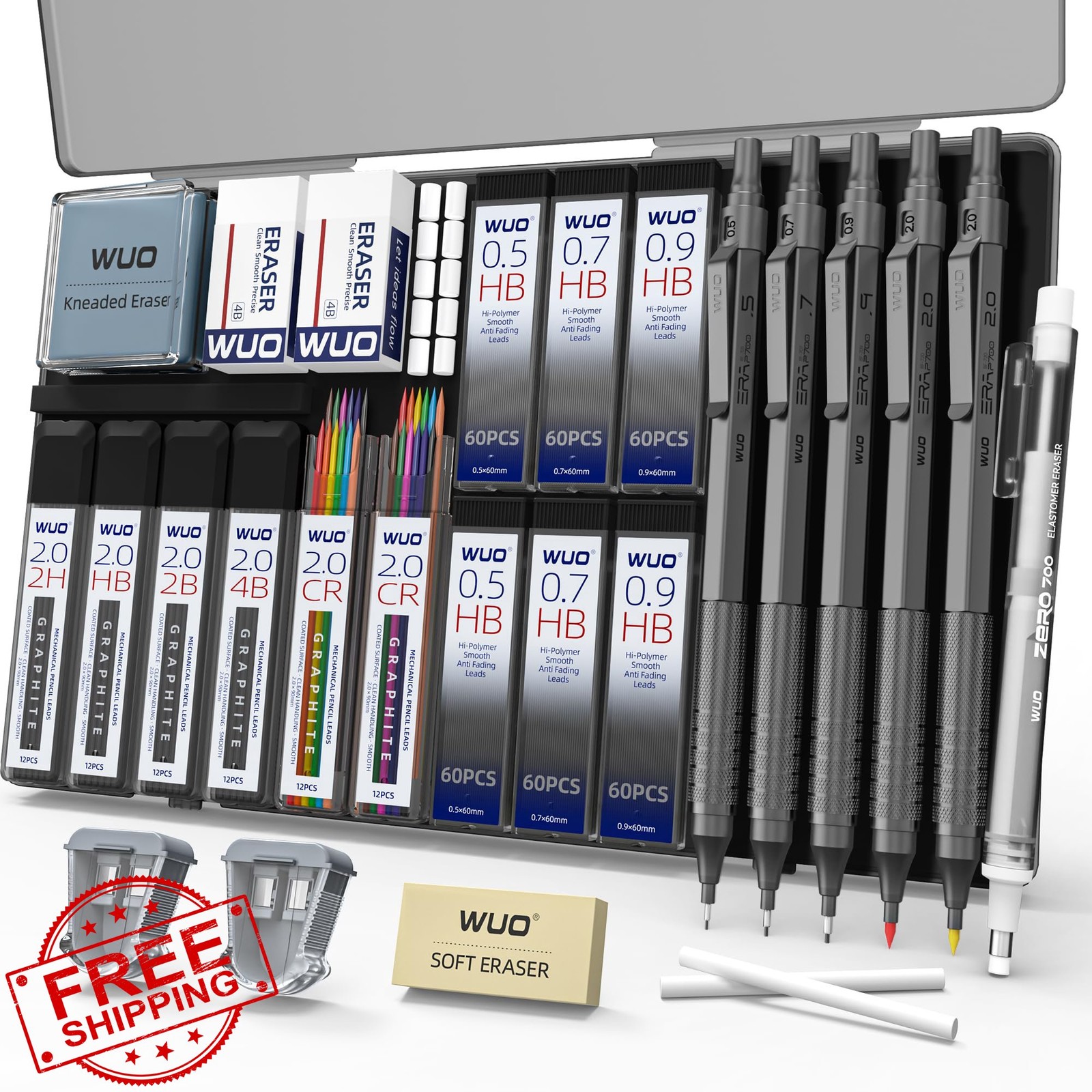 WUO Mechanical Pencil Set 0.5-2.0mm 5 Pc
