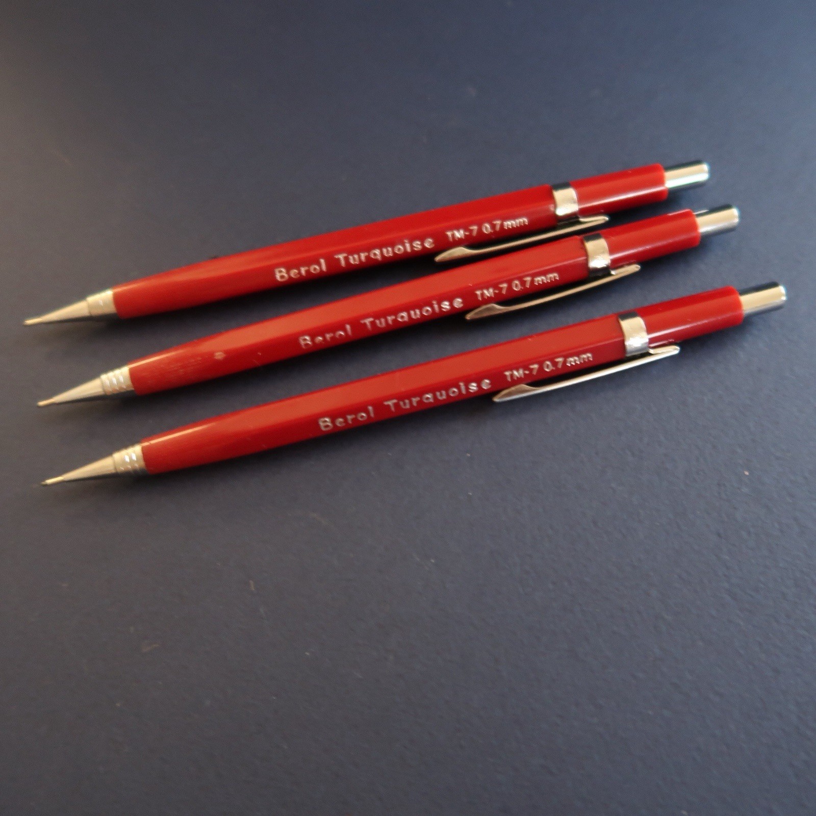 Vtg Berol Turquoise TM-7 Mechanical Pencil 0.7mm Red Drafting Drawing Lot Of 3