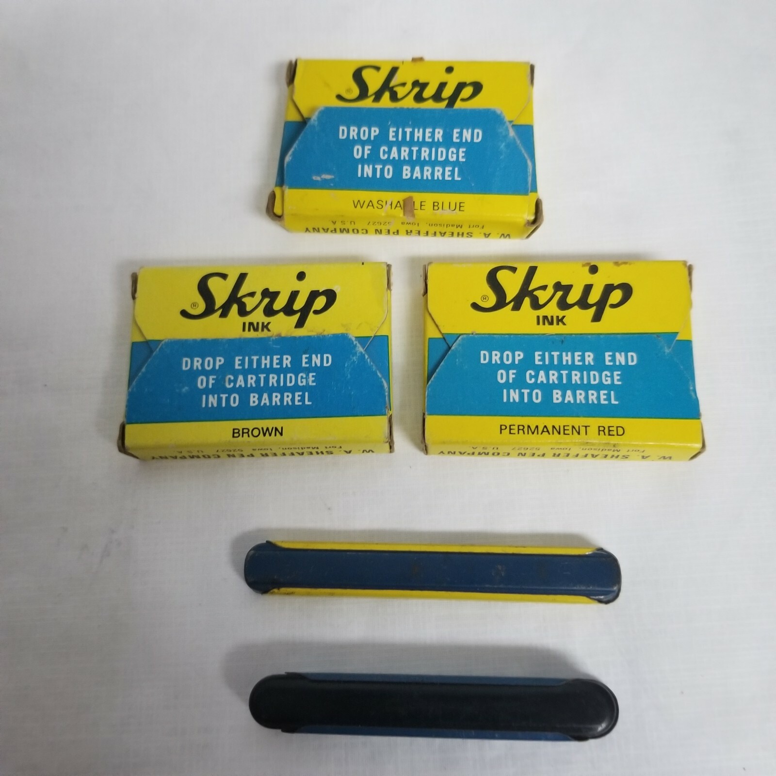 Lot of 5 Vintage Sheaffer’s Fineline Pencil Erasers, Leads, Ink Cartridges